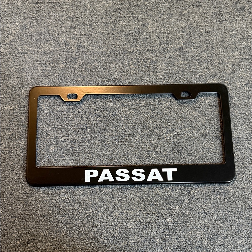 Volkswagen VW Passat Black Metal License Plate Frame